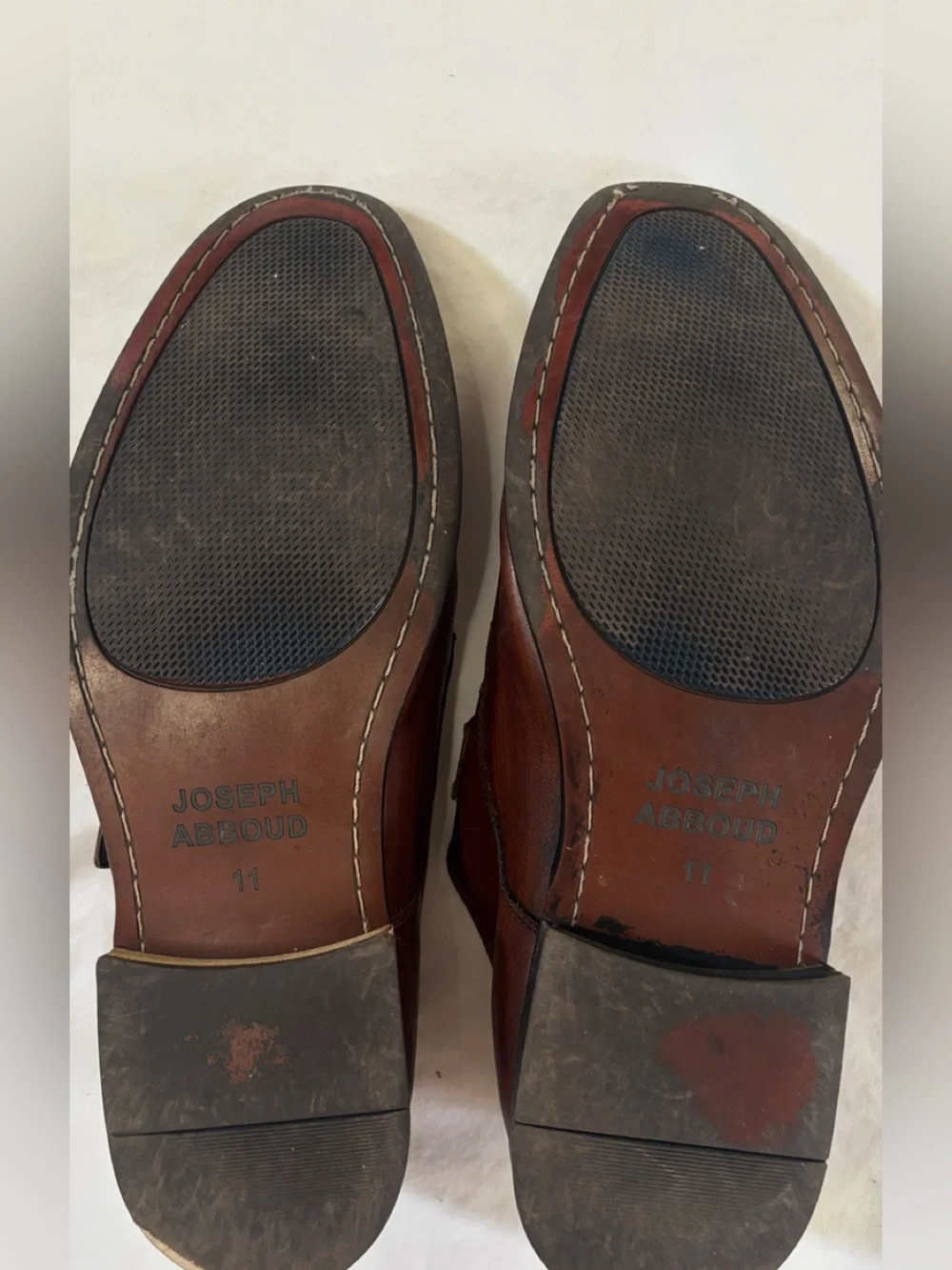 Joseph Abboud Men’s Monk Strap Leather Dress Shoes Brown Size 11 D